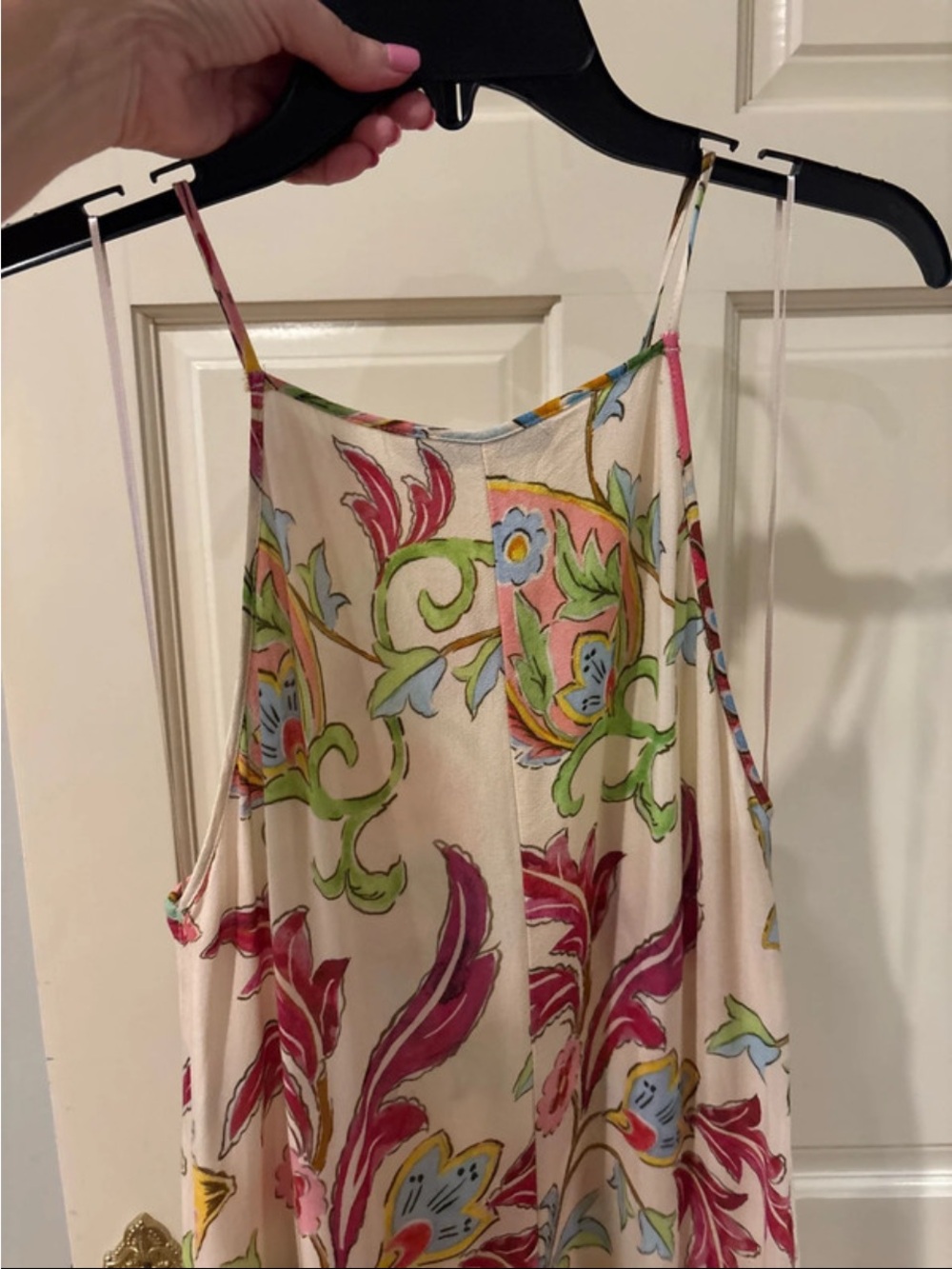 Zara Cream Maxi Dress with Pink, Green and Blue Floral Print - Picture 6 of 10